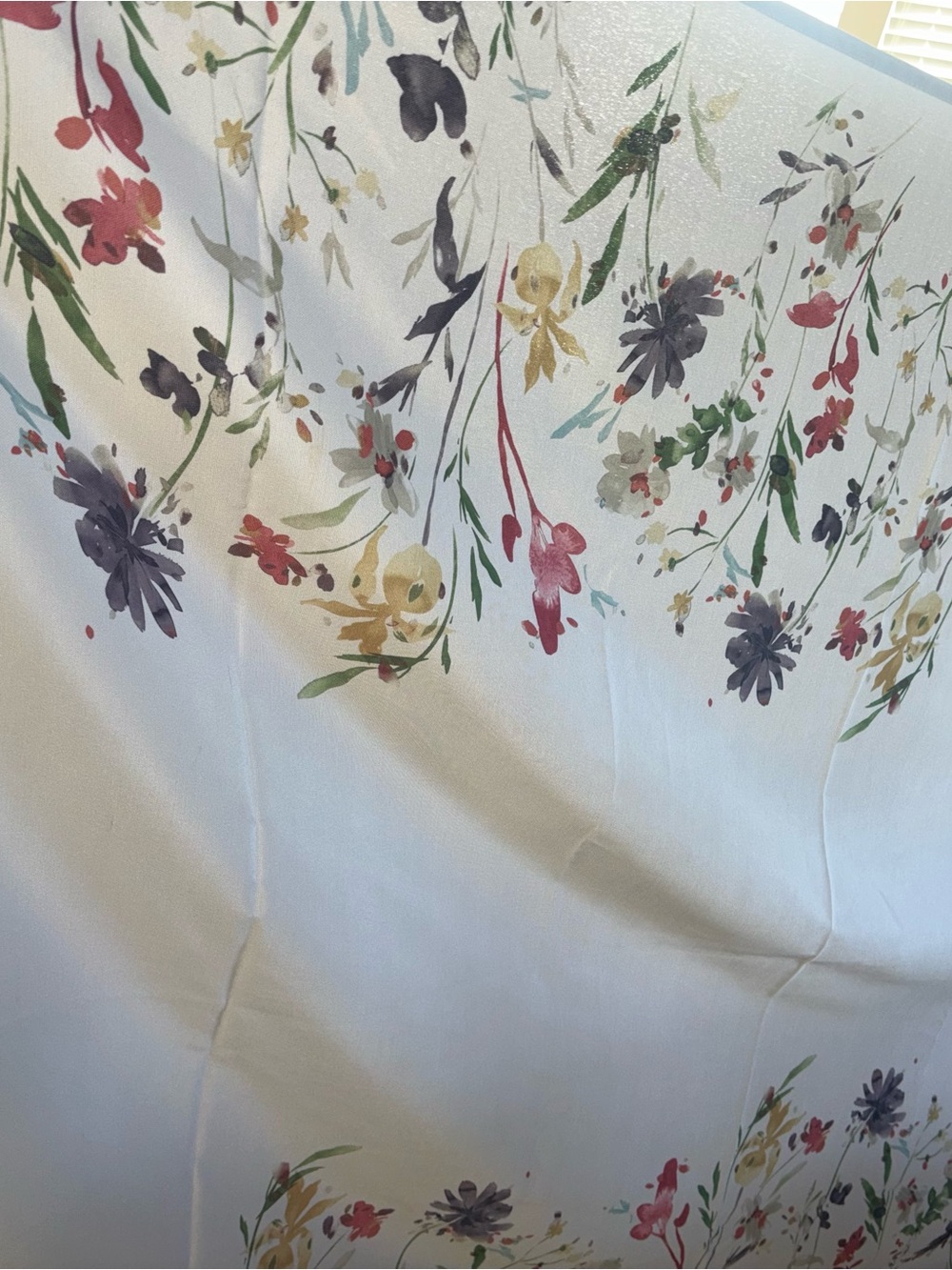 Floral Watercolor Print Tablecloth  102x59 +++ vintage Royal Stafford  plates